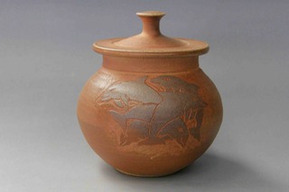  Irish pottery Ash-fired Dolphin Jar made in Co. Cork Ireland