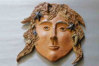 Irish ceramic Mermaid Mask West Cork Ireland