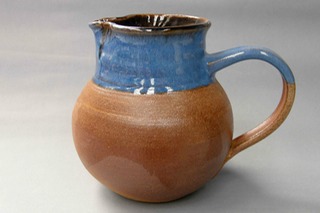 Large Irish pottery woodfired/ blue jug made in West Cork Ireland